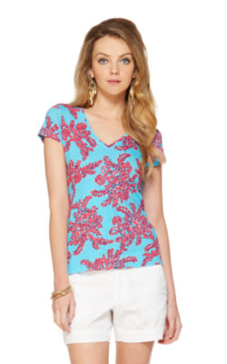 Michele Printed V-Neck Top | 76422 | Lilly Pulitzer
